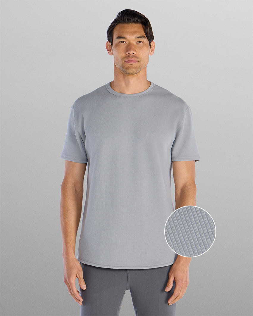Micro Rib Short Sleeve Drop-Cut