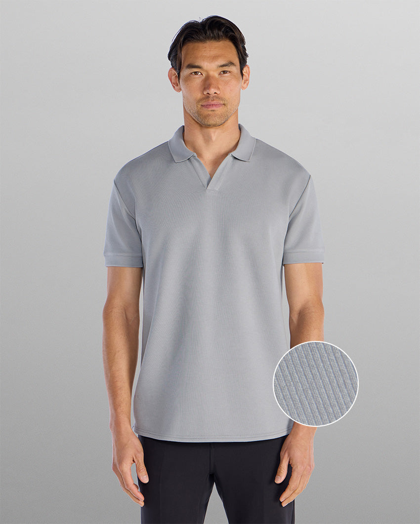 Micro Rib Open V Polo