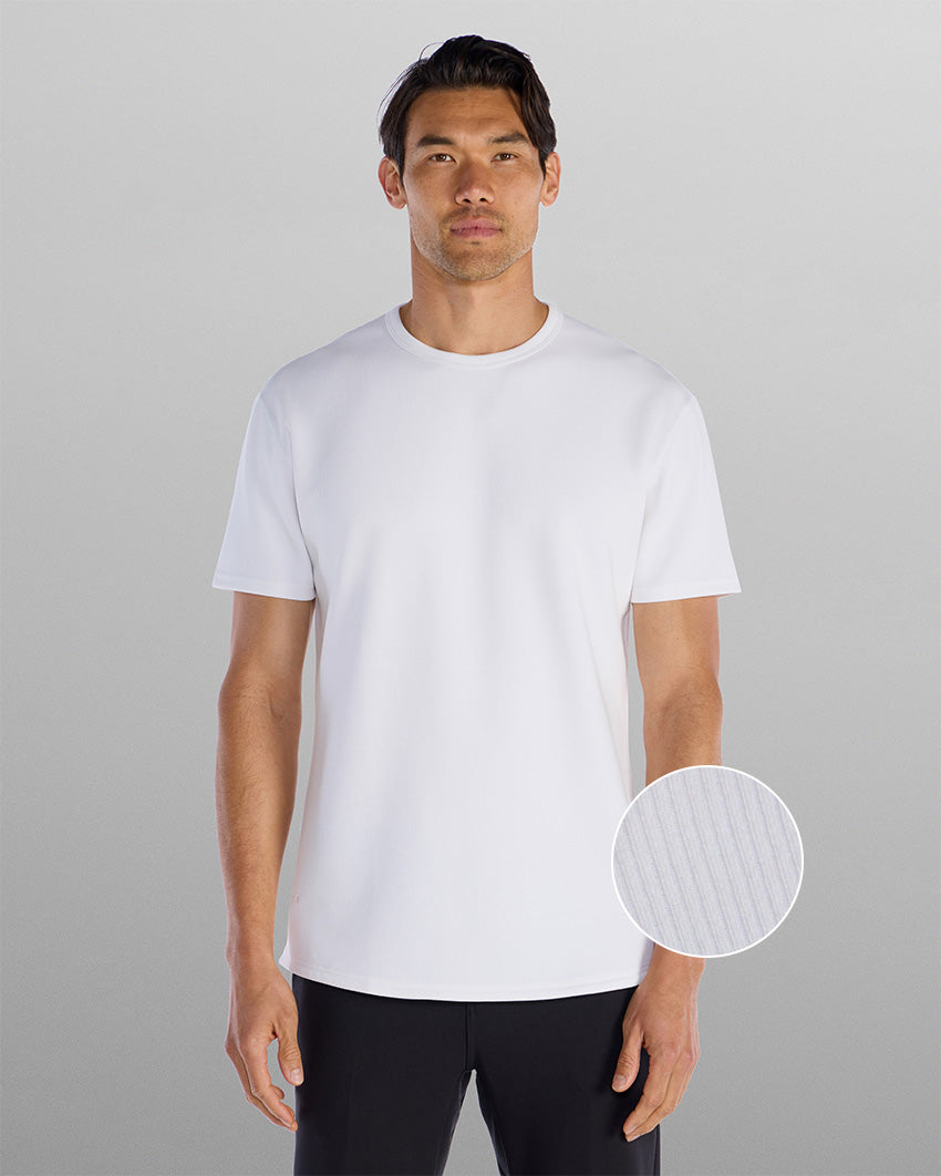 Micro Rib Short Sleeve Drop-Cut