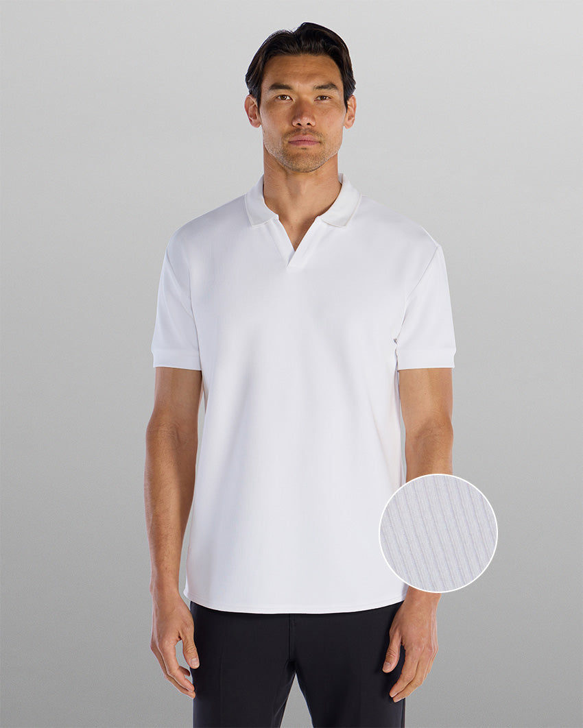 Micro Rib Open V Polo