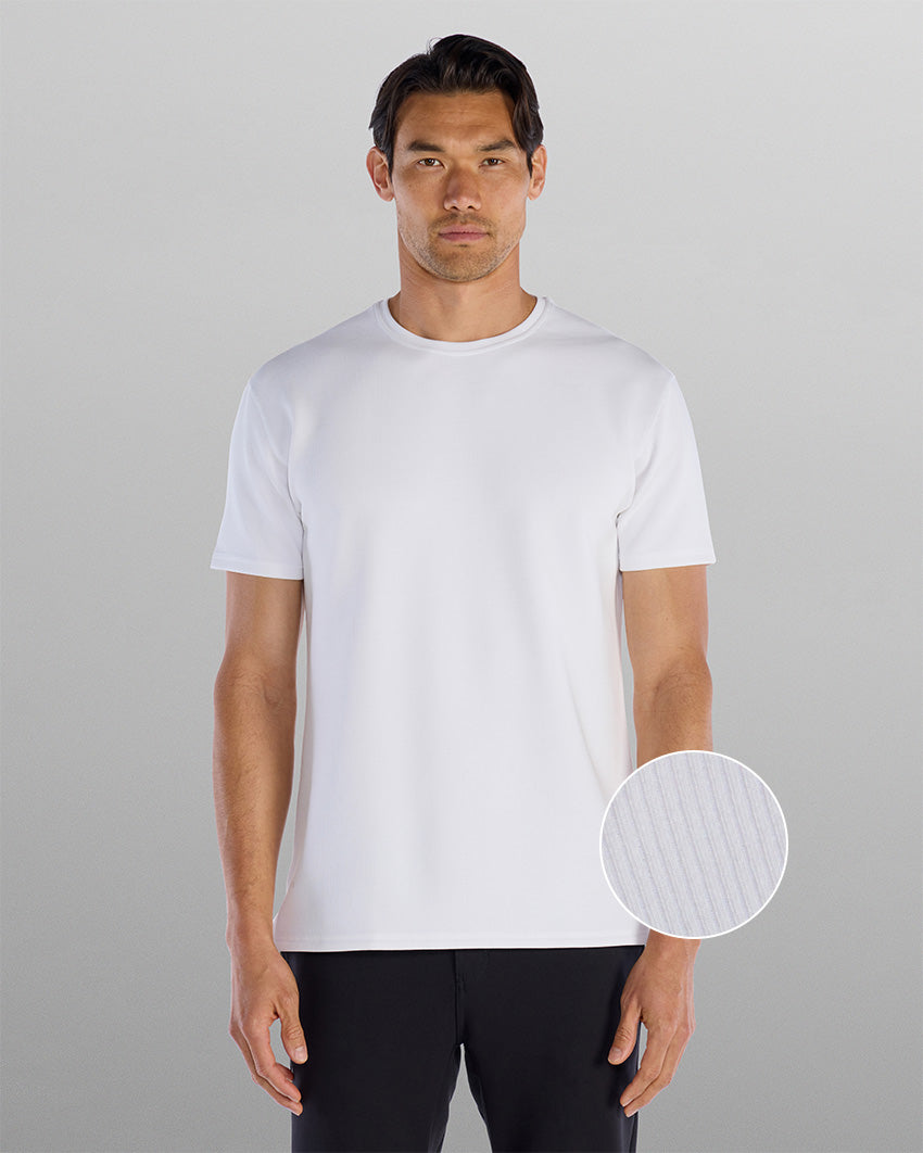 Micro Rib Short Sleeve Split-Hem