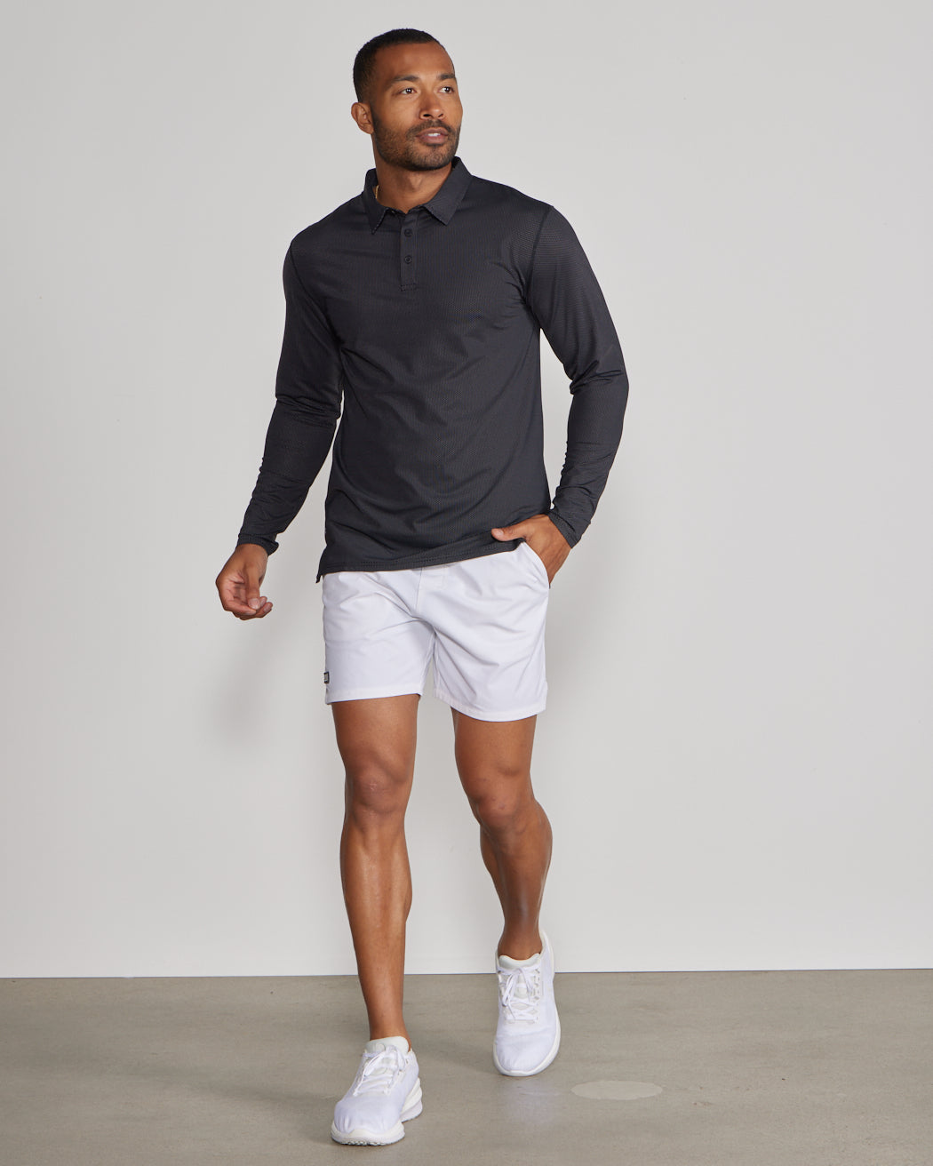 Pulse Long Sleeve Split-Hem Polo