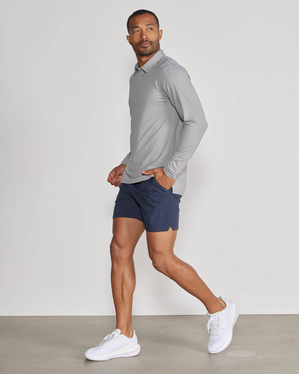 Pulse Long Sleeve Split-Hem Polo