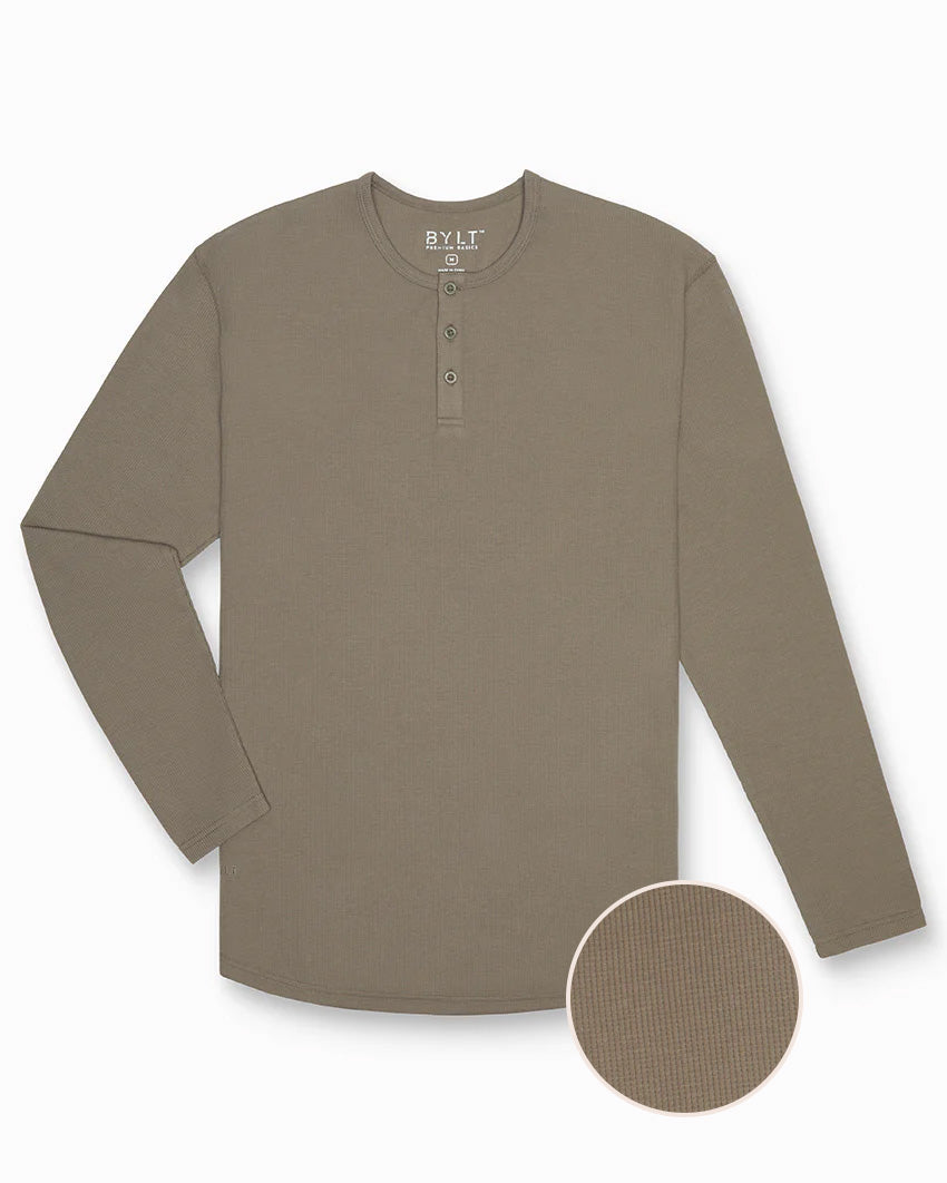 Thermal Henley Drop-Cut Long Sleeve
