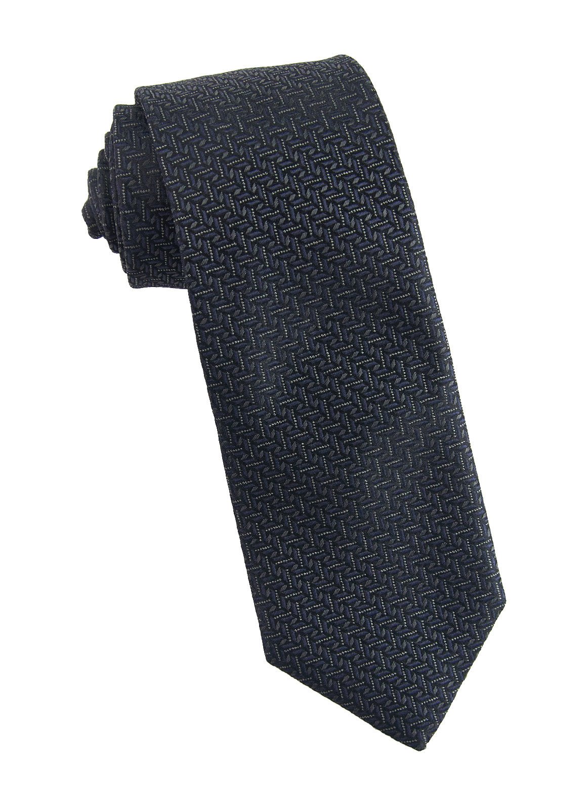 Black Chevron Silk Neck Tie