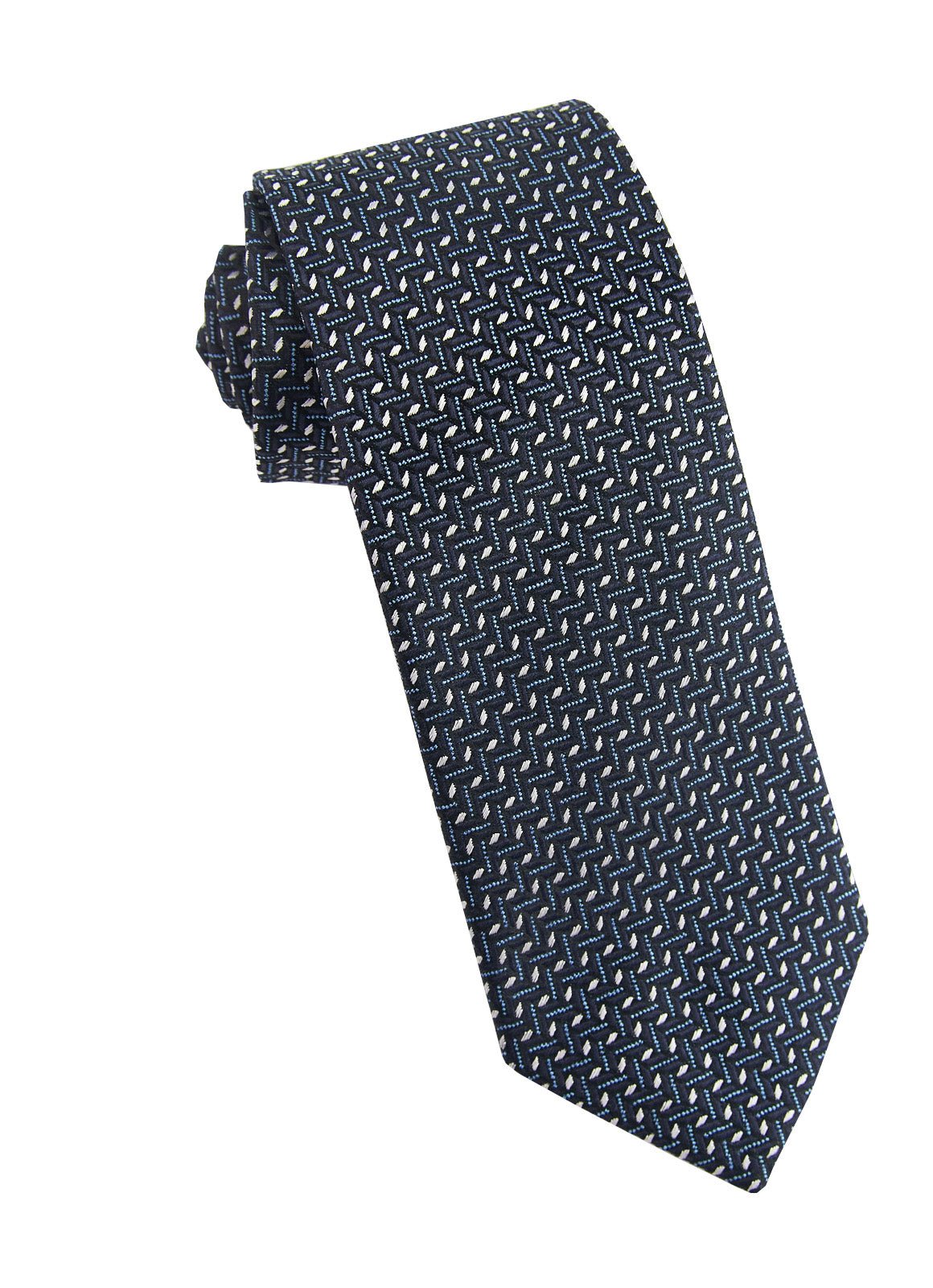Navy Chevron Silk Neck Tie
