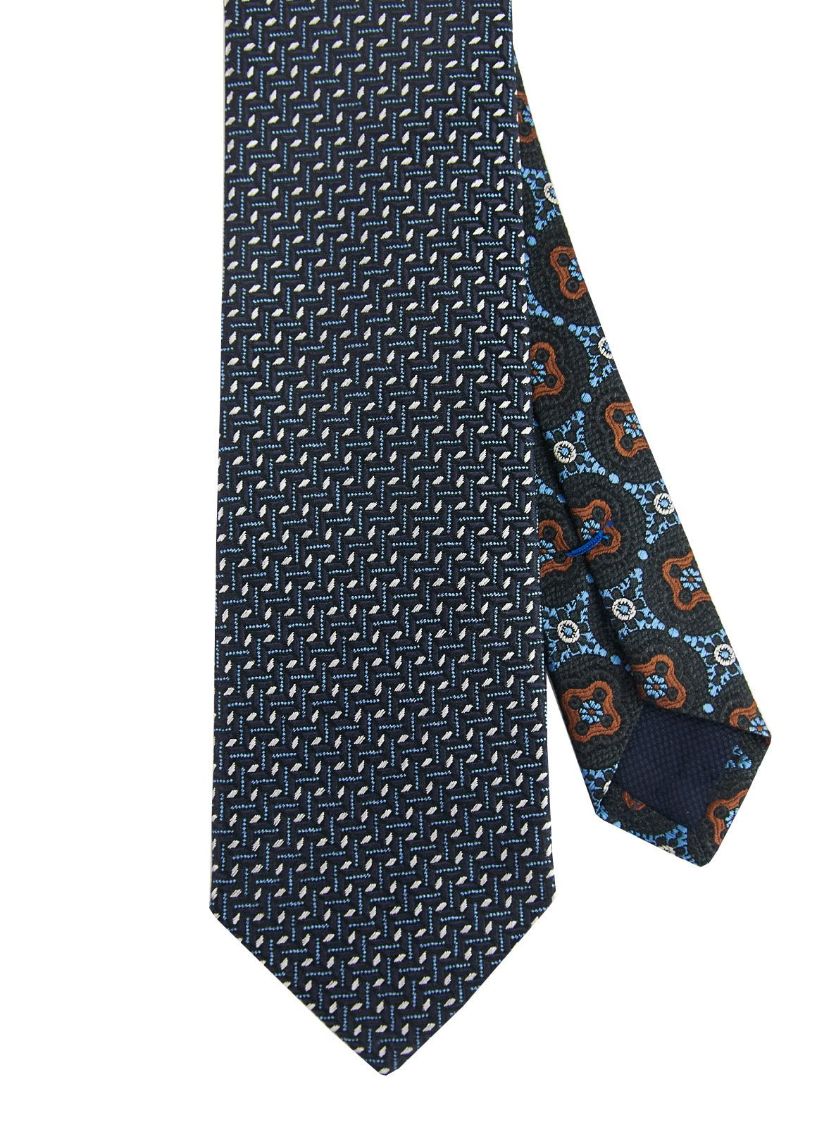 Navy Chevron Silk Neck Tie