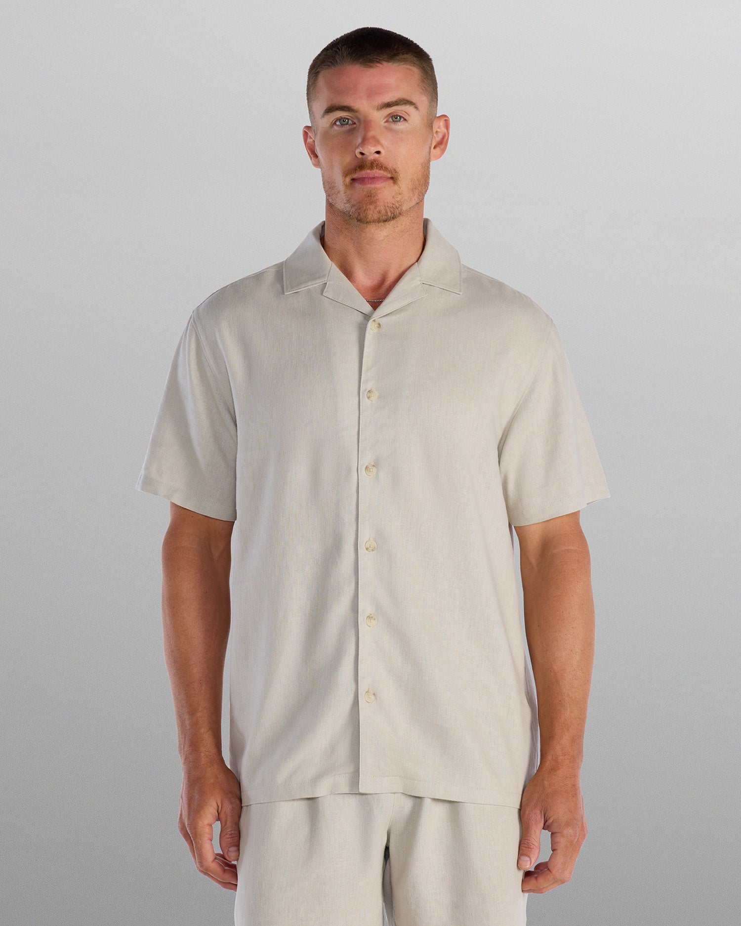 Back to Basics Linen Camp Collar Button Down