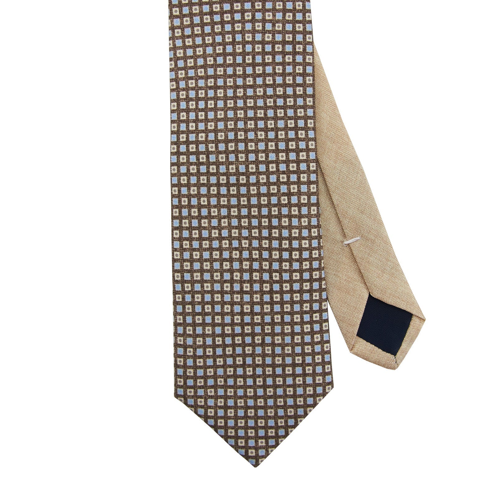 Printed Brown Mini Medallion Tie