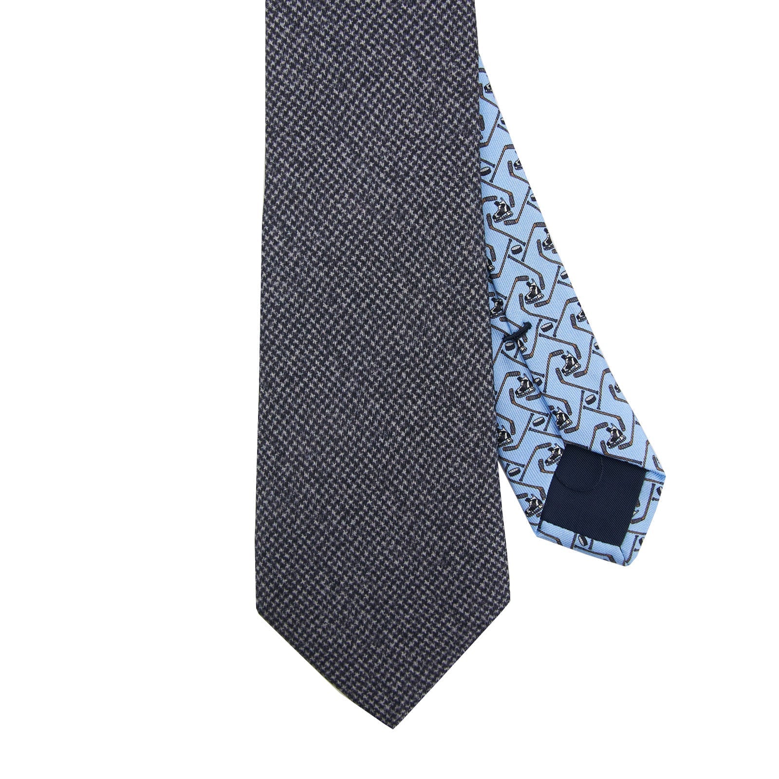 Printed Grey Hockey Tie