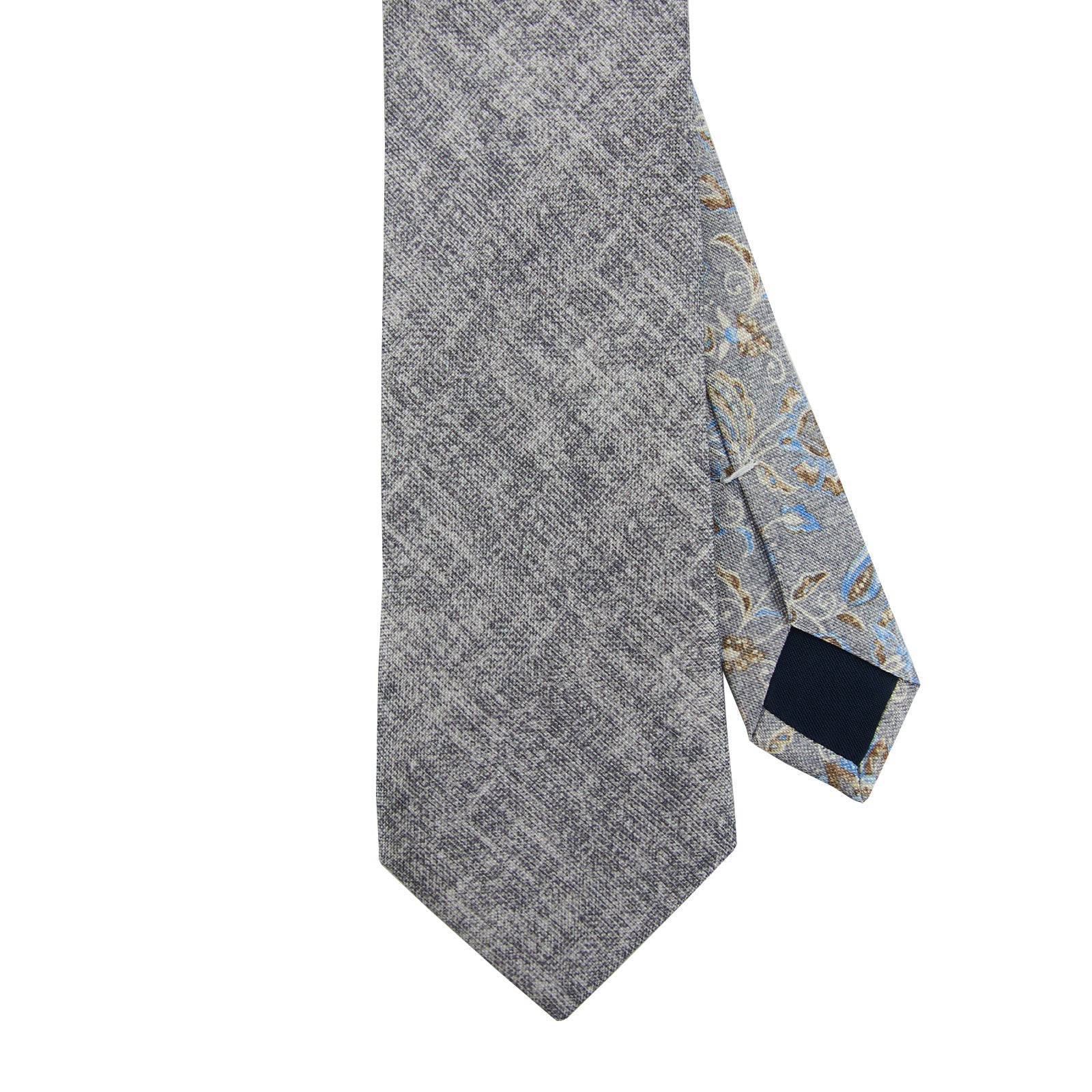 Printed Grey Solid Tie