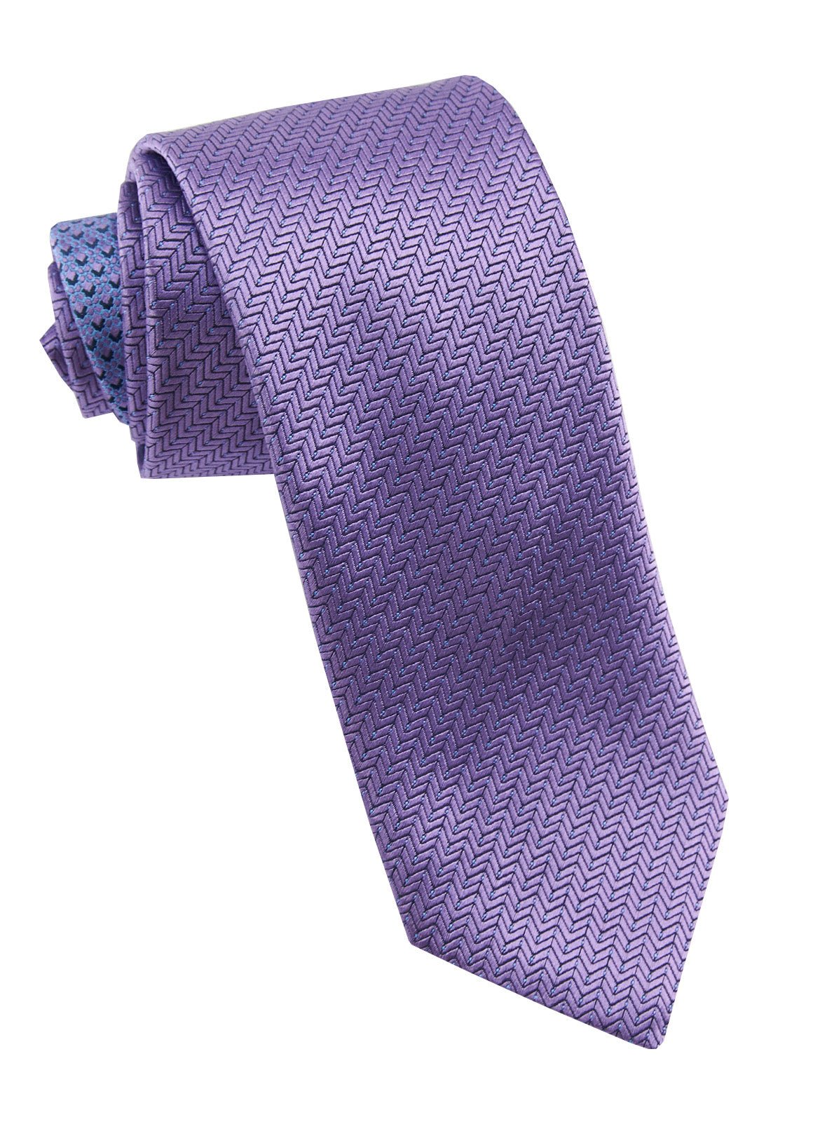 Purple Chevron Silk Neck Tie