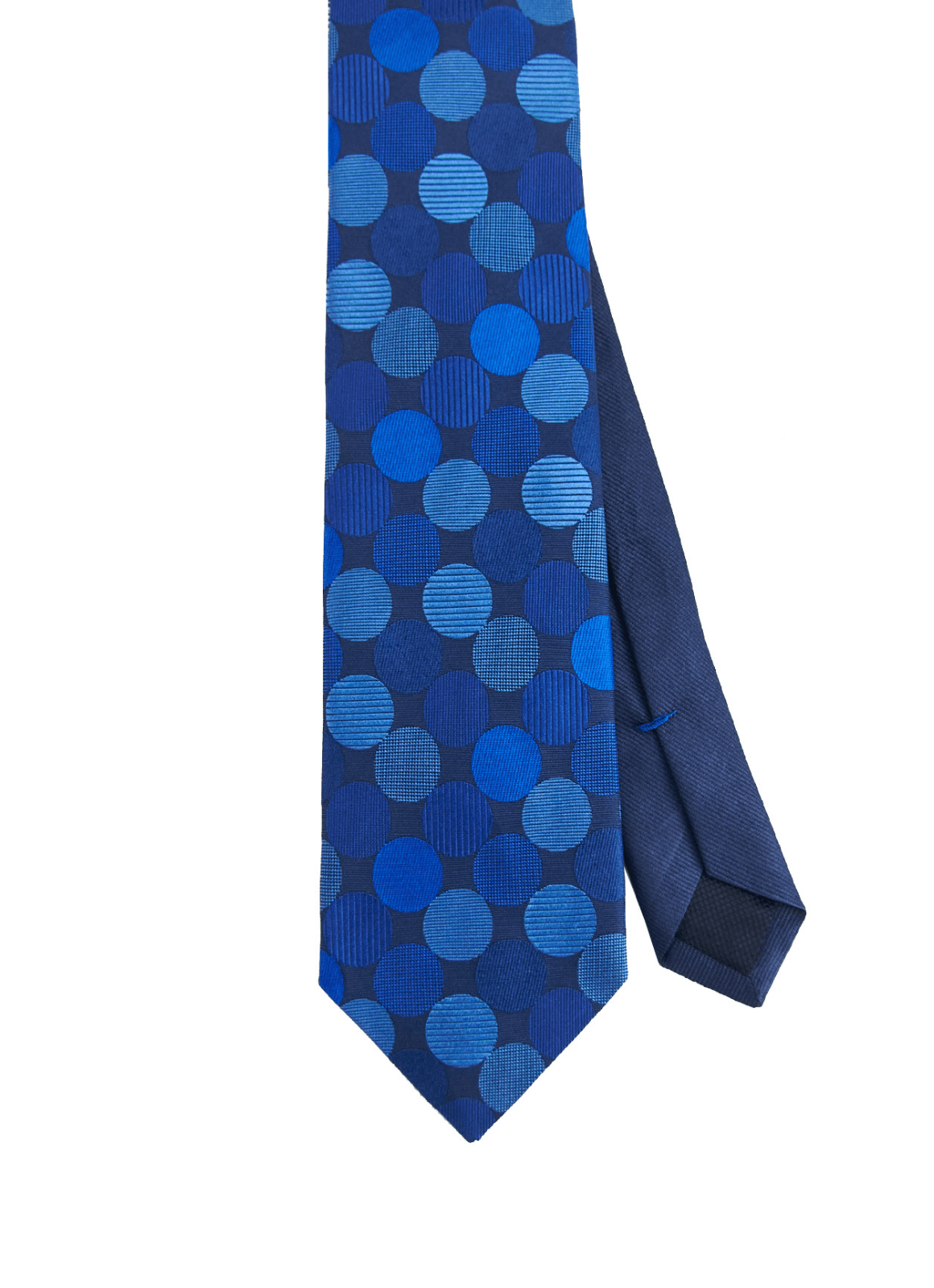 Navy Circle Silk Neck Tie