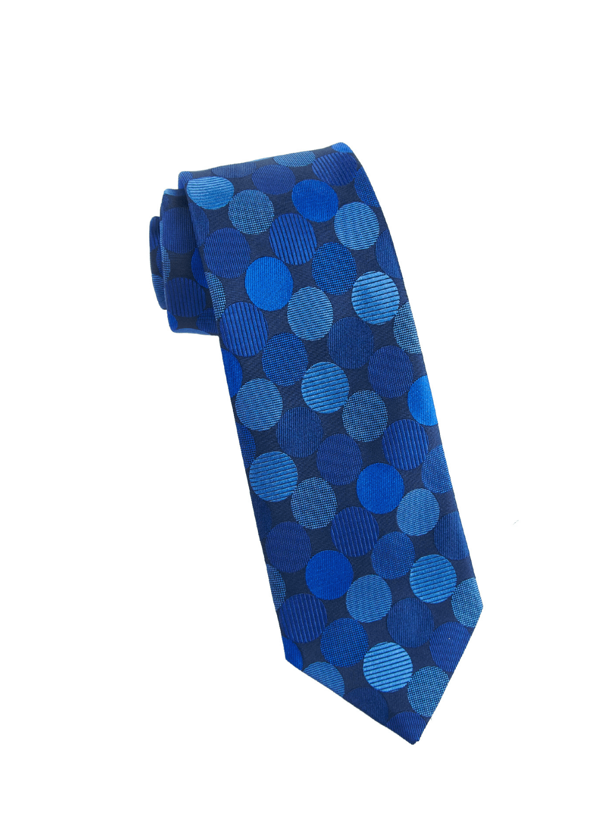 Navy Circle Silk Neck Tie