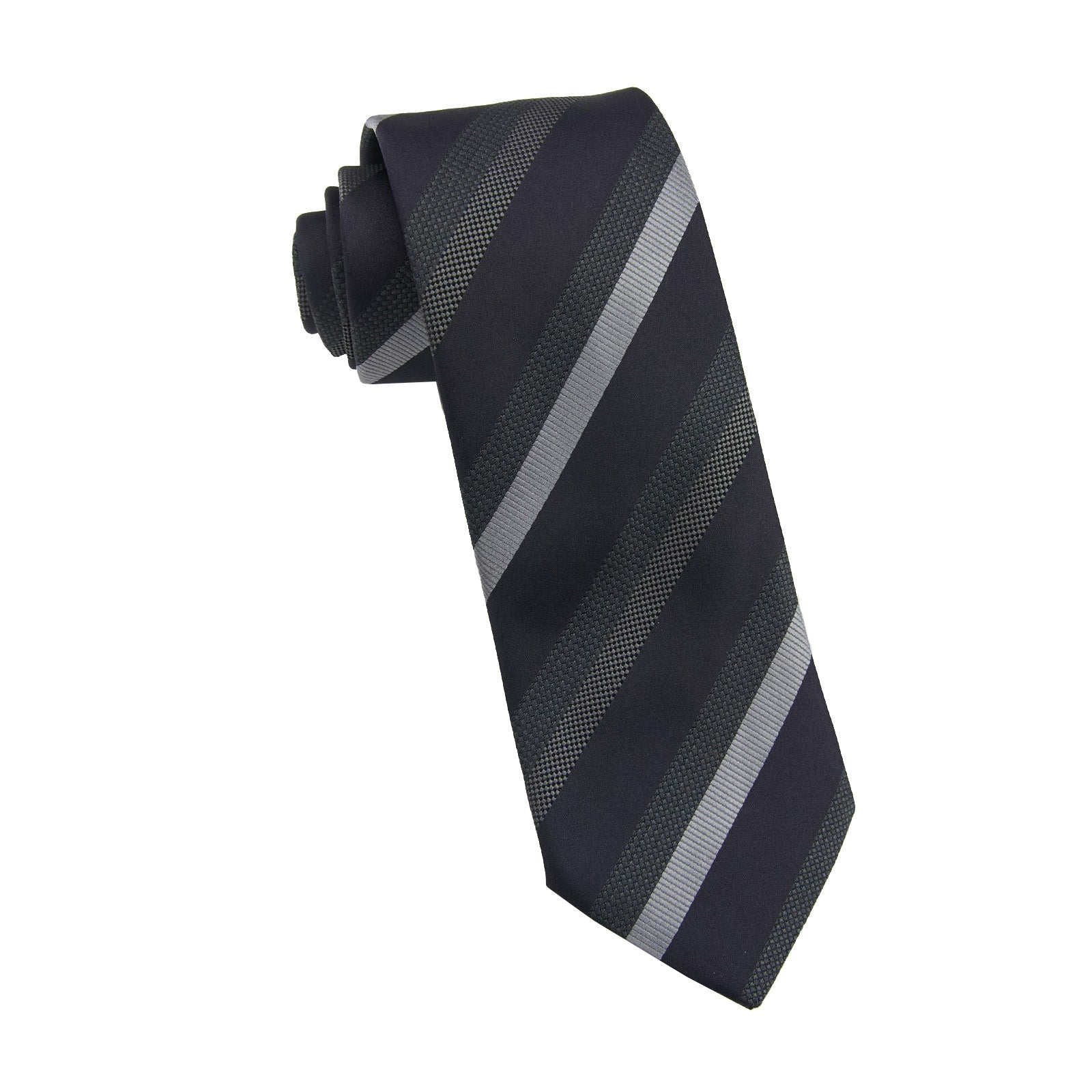 Woven Grey Stripe Tie